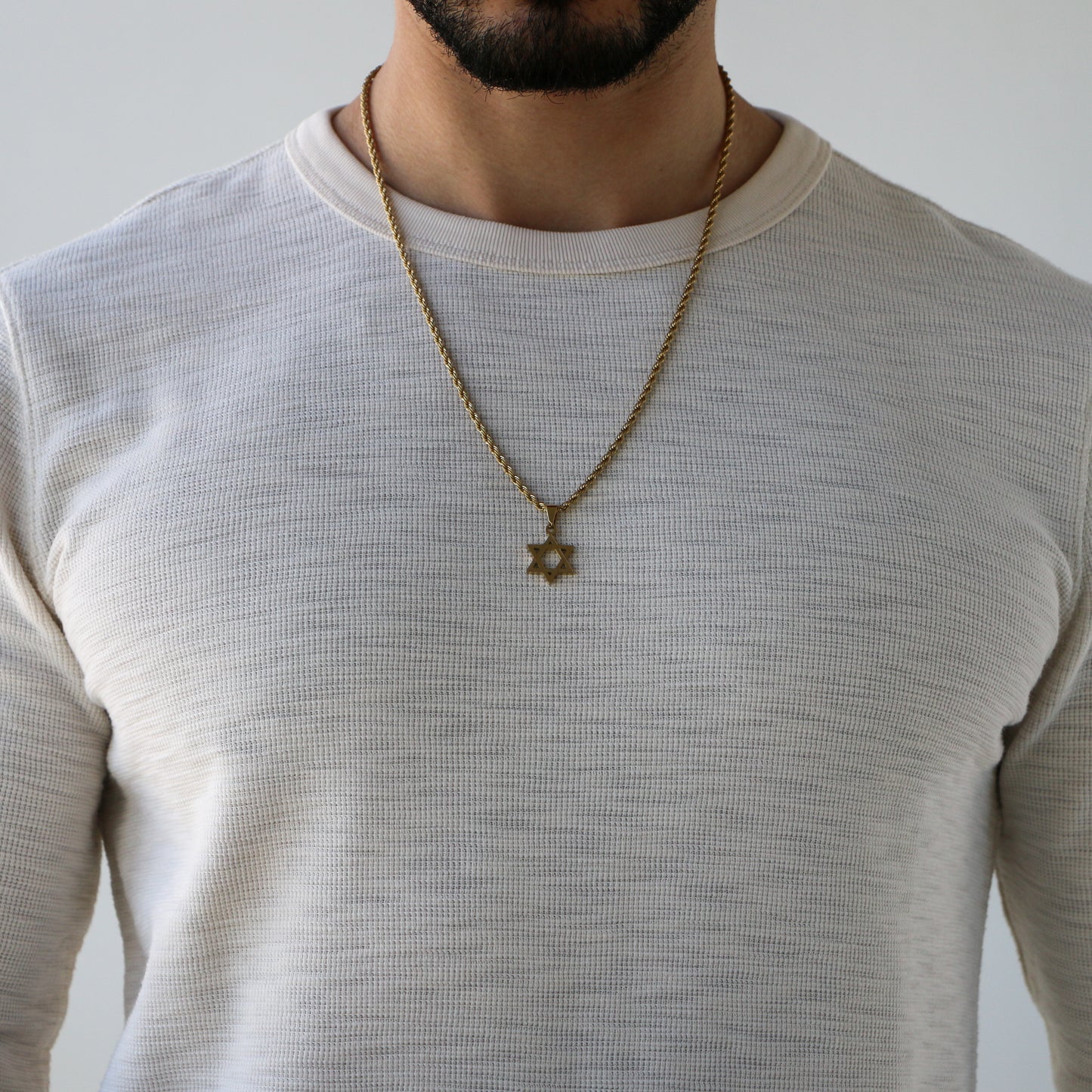 Cadena Rope con Estrella De David GOLD