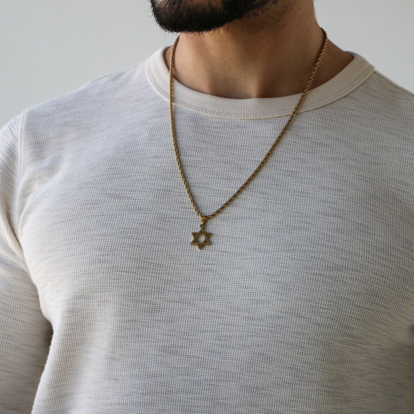 Cadena Rope con Estrella De David GOLD