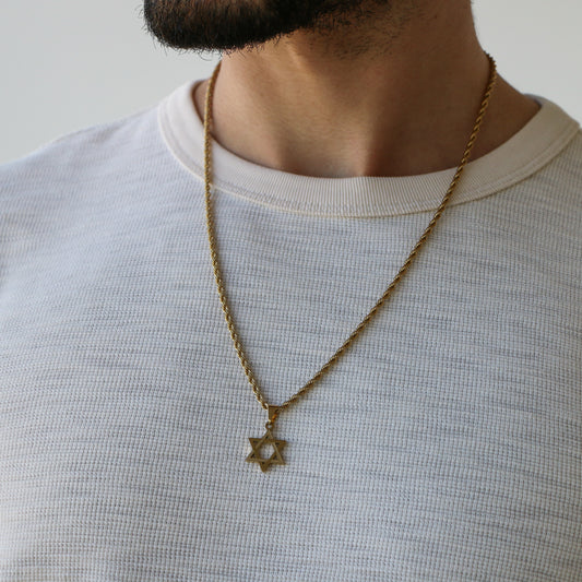 Cadena Rope con Estrella De David GOLD