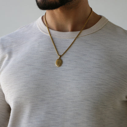 Cadena Rope con Medalla Virgen De La Concepción ORO 18K