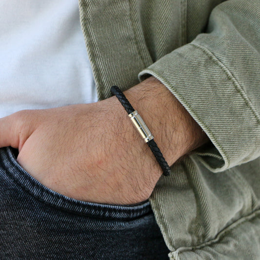 Pulsera de Cuero Minimalista SILVER