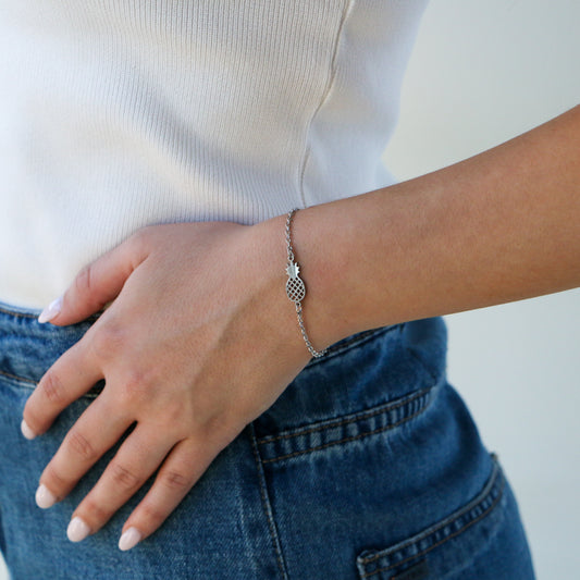 Pulsera con dije Pineapple SILVER