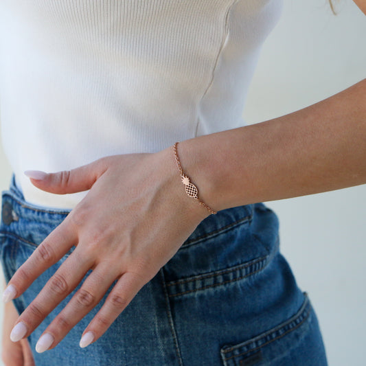Pulsera con dije Pineapple ROSE GOLD