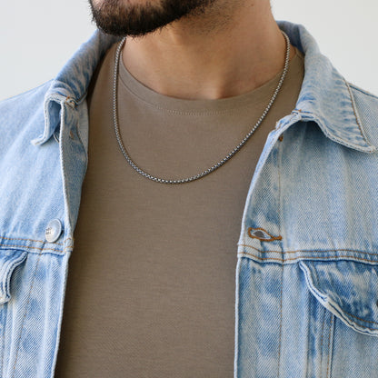 Cadena Box 3mm SILVER