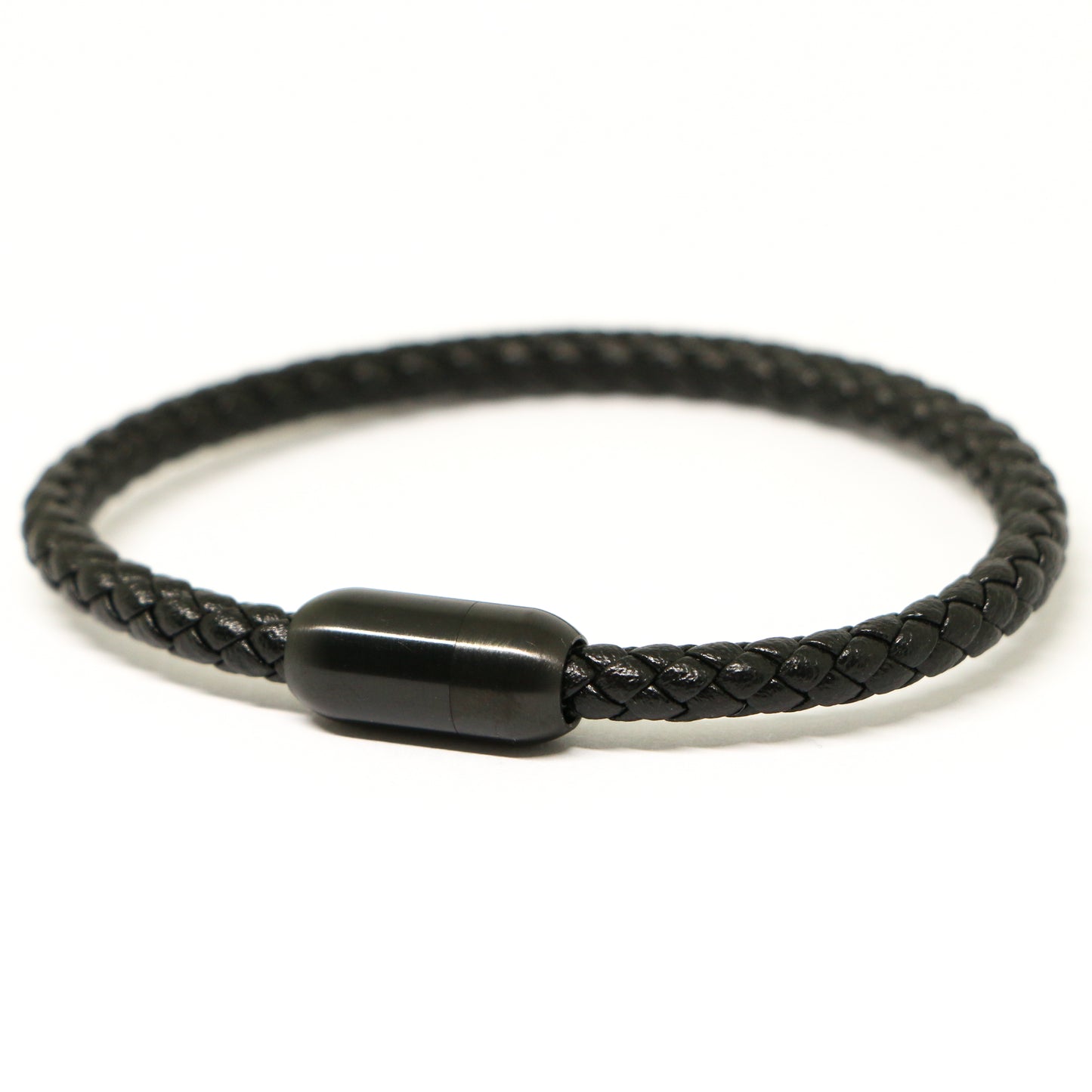 Pulsera de cuero con cierre magnético BLACK
