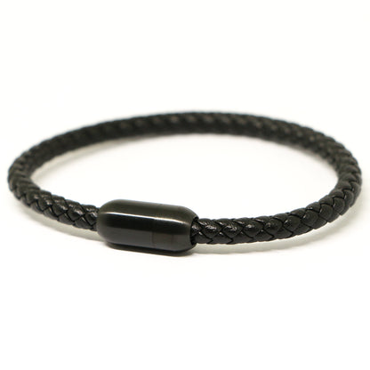 Pulsera de cuero con cierre magnético BLACK