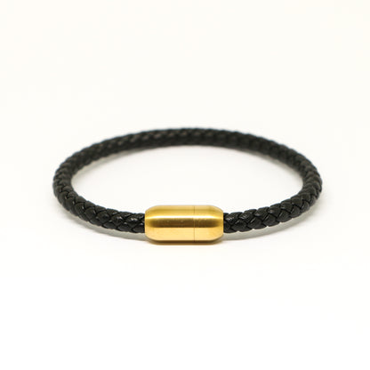 Pulsera de cuero con cierre magnético GOLD