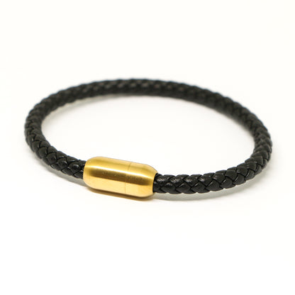 Pulsera de cuero con cierre magnético GOLD