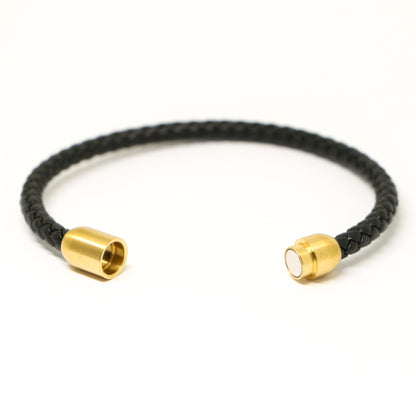 Pulsera de cuero con cierre magnético GOLD